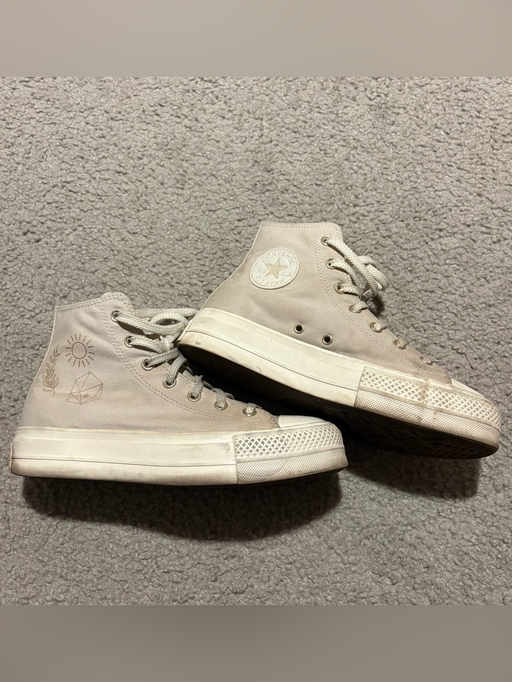 Return to Festival Converse High Top Platform Sneakers - Light Taupe